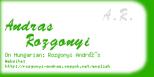 andras rozgonyi business card